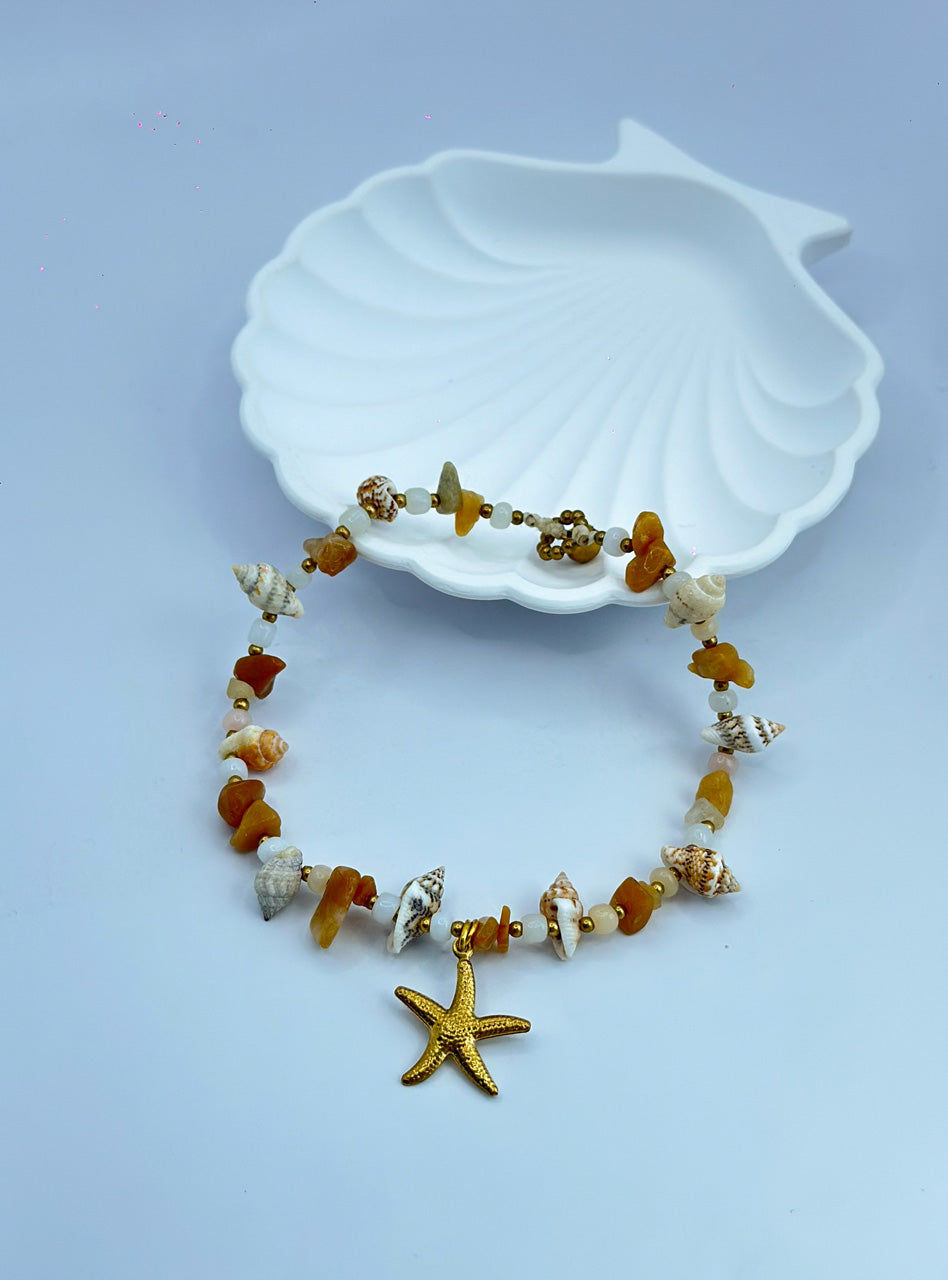 Ankle Bracelet - Orange Wave