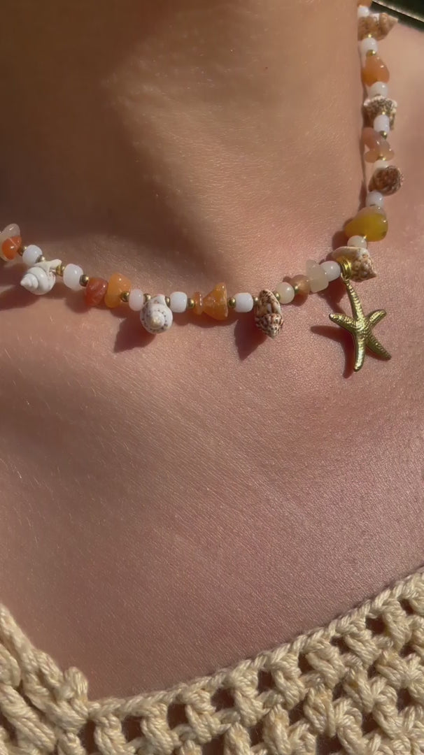 Necklace - Orange Wave